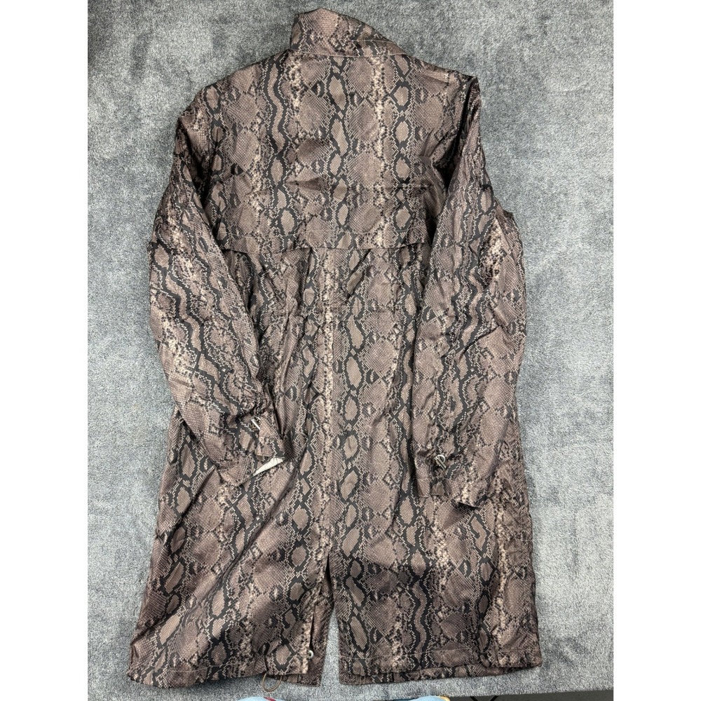 Michael Kors Snakeskin Print Trench Coat Jacket Brown Belted Womens S NWT - Picture 4 of 10